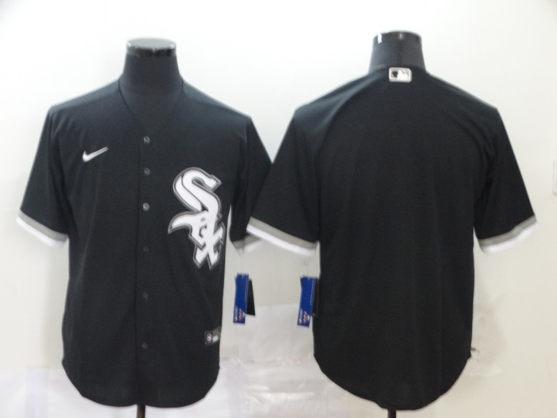 Men Chicago White Sox black blank MLB Jerseys